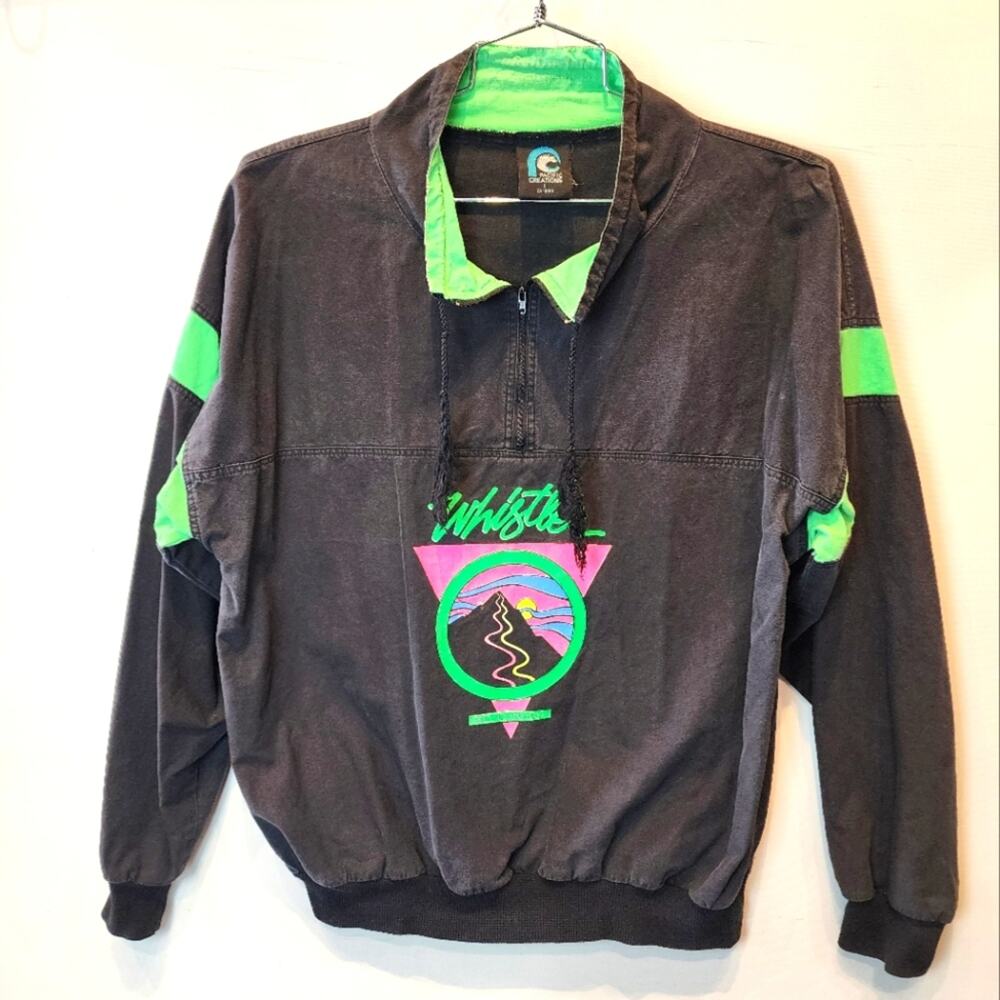 Vintage 80s Pacific Creations Whistler Pullover Windbreaker Rare Canadian‎ Ski L